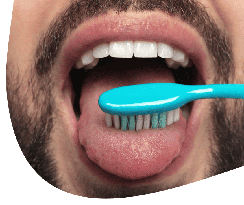 Starostlivosť o ústnu hygienu so zubnou kefkou.